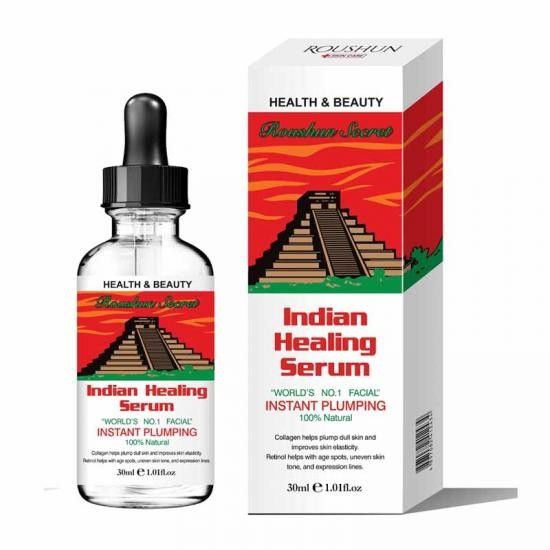 Roushun Indian healing anti-wrinkle facial serum with collagen, 30ml.